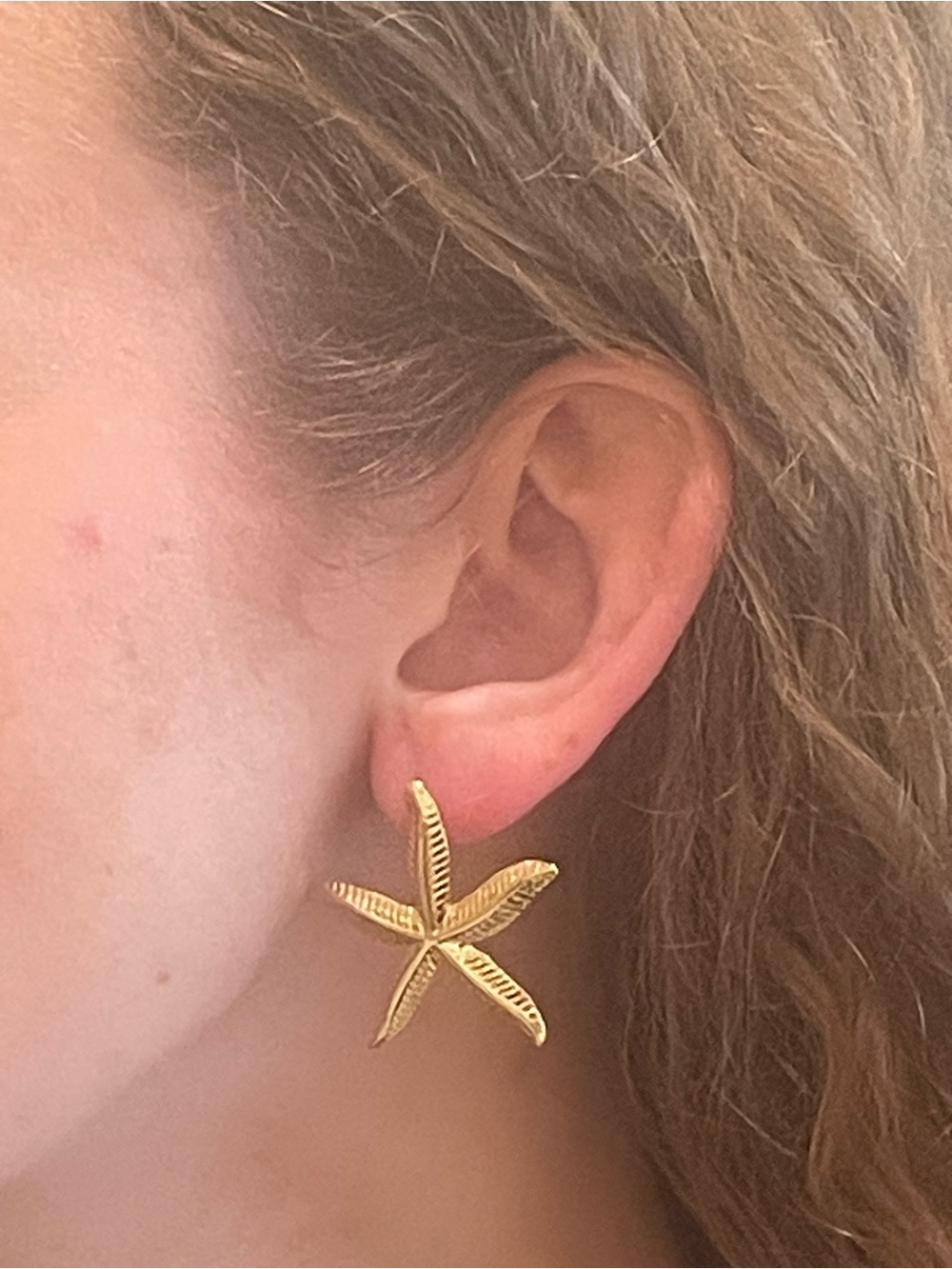 18K Plated Gold Starfish Earrings